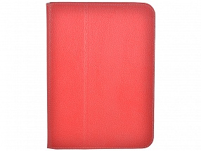 Чехол Jet.A SC10-26 для планшета Samsung Galaxy Tab4 10.1" из натуральной кожи, Красный/Серый интерьер 