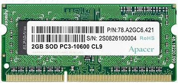 Память SO-DIMM DDR3 4Gb (pc-12800) 1600MHz Apacer Retail AS04GFA60CAQBGC/DS.04G2K.HAM