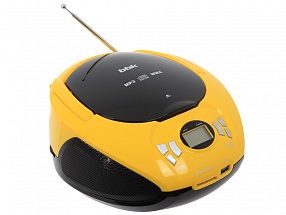 Аудиомагнитола BBK BX105U CD MP3 черный/желтый 