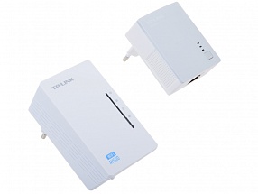 Адаптер TP-Link TL-WPA4220KIT AV500/AV600 Комплект адаптеров Powerline с функцией усилителя беспроводного сигнала, скорость до 300 Мбит/с