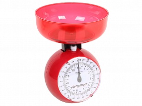 Весы кухонные механические Endever Skyline KS-516, max 5 кг., цена деления 40 г., красный