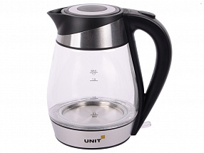 Чайник электрический UNIT UEK-274 (Черный); стекло, 1.7л., 2000Вт.