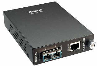 Медиаконвертер D-Link DMC-700SC/B9A Медиаконвертер с 1 портом 1000Base-T и 1 портом 1000Base-SX с разъемом SC для многомодового оптического кабеля (до