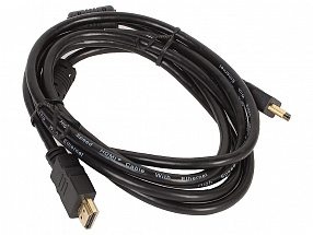 Кабель Telecom HDMI-19M --- HDMI-19M ver 2.0+3D/Ethernet, 2 фир. кольца, 2m  TCG200F-2M  