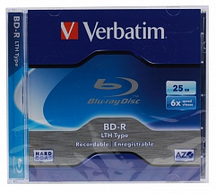 Диск Blu-Ray VERBATIM BD-R 25Gb (43753\43752) 6x Jewel Case LTH