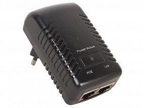 Блок питания для видеокамер ORIENT SAP-24POE AC 100-240V/ DC 24V, 0.5A, вход: RJ45 LAN 10/100, выход: RJ45 PoE тип B (4/5+,7/8-), совместим с оборудов
