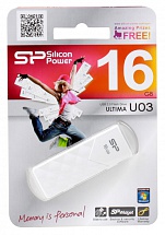 Внешний накопитель 16GB USB Drive  USB 2.0  Silicon Power Ultima U3 White (SP016GBUF2U03V1W)