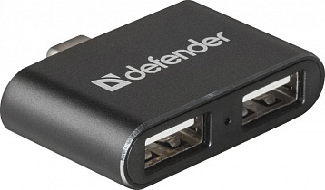 Концентратор USB 2.0 Defender Quadro Dual USB3.1 TYPE C - USB2.0, 2порта