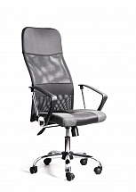 Кресло Recardo Smart Серый сетка/кожа, 120кг, газлифт/качание/откидывание