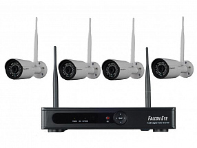 Комплект IP видеонаблюдения Falcon Eye FE-2104WIFI KIT Комплект WI-FI видеонаблюдения 4 камеры  IP Видеокамеры 2Мп ,разрешение 1080P, f=3.6,ИК 30м(4шт