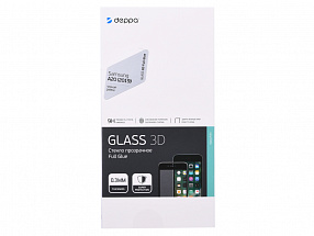 Защитное стекло 3D Deppa Full Glue для Samsung Galaxy A20 (2019), 0.3 мм, черная рамка