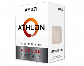 Процессор AMD Athlon 3000G BOX  35W, 2C/4T, 3.5Gh(Max), 5MB(L2+L3), AM4  (YD3000C6FHBOX)