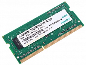 Память SO-DIMM DDR3 4Gb (pc-12800) 1600MHz 1,35V Apacer Retail AS04GFA60CATBGJ/DV.04G2K.KAM