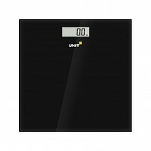 Весы напольные электронные UNIT UBS-2052 (Цвет: Чёрный); стекло, без рисунка, 150кг. 100гр.