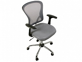 Кресло офисное COLLEGE H-8369F Серый ткань, сетчатый акрил, 120 кг, крестовина хромированный металл, подлокотники черный пластик. (ШxГxВ), см 65x60x93