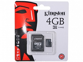 Карта памяти MicroSDHC 4GB Kingston Class4 (SDC4/4GB)