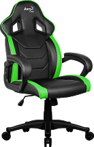 Игровое кресло Aerocool AC60C AIR-BG , черно-зеленое, до 100кг, ШxГxВ : 65x74x113/120 см, газлифт 80 мм, механизм "бабочка"