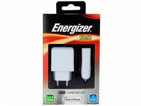 Комплект зарядных устройств Energizer для Apple iPhone,iPad, 30-pin (СЗУ+АЗУ, 1USB ,1 A кабель в комплекте) 31UEUCIP2
