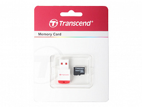 Карта памяти MicroSDHC 32GB Transcend Class10 + USB CardReader P3 (TS32GUSDHC10-P3)